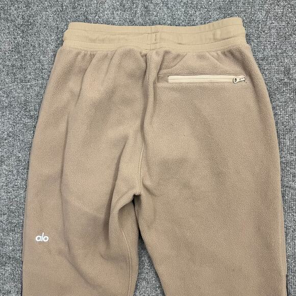Alo Pants Womens Small Brown Logo Jogger Fleece Yoga High Rise Pocket Drawstring - Picture 3 of 12